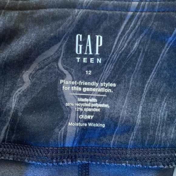 GapFit Teen Leggings Blackout B-Waist Marble True Black. Size 12. NEW WITH TAGS - Picture 9 of 16